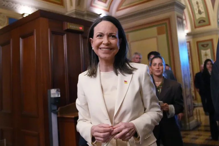 Venezuelan Opposition Leader María Corina Machado Seeks U.S. Backing with Nobel Medal Gesture